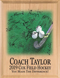 Field Hockey Coach Gift Plaque - Signable Team Appreciation Award