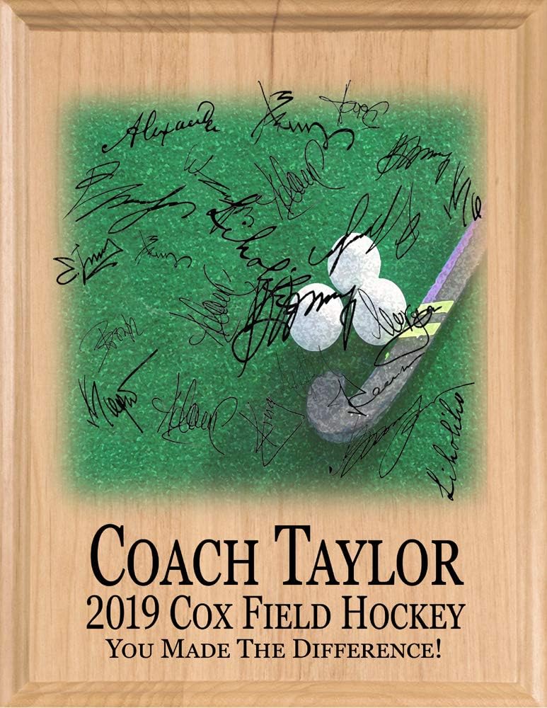 Field Hockey Coach Gift Plaque - Signable Team Appreciation Award