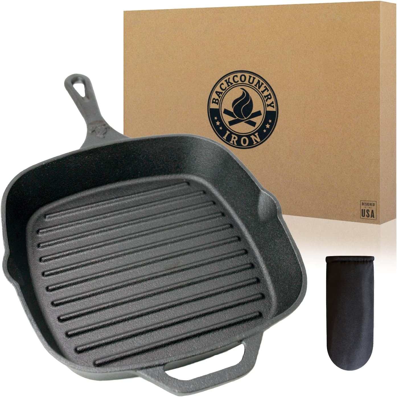 Backcountry Iron 12 Inch Square Grill Pan for Perfect Cooking