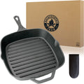 Backcountry Iron 8 Inch Square Grill Pan - Pre-Seasoned Cast Iron