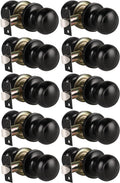 KNOBWELL Modern Matte Black Passage Door Knob 10 Pack - Easy Install