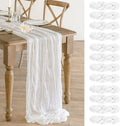 White Cheesecloth Table Runner 12 Pack 10ft Gauze Runner - Boho