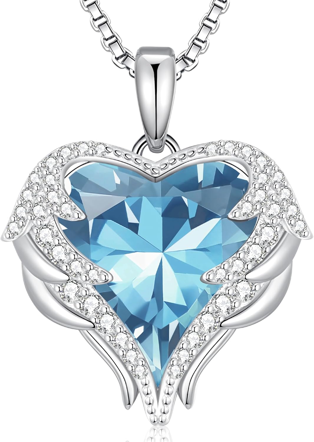 CDE Angel Wings Necklace with Birthstone for Women Gifts