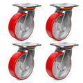 6in Heavy Duty Casters Set of 4 - 5000 lb Capacity Industrial Wheels
