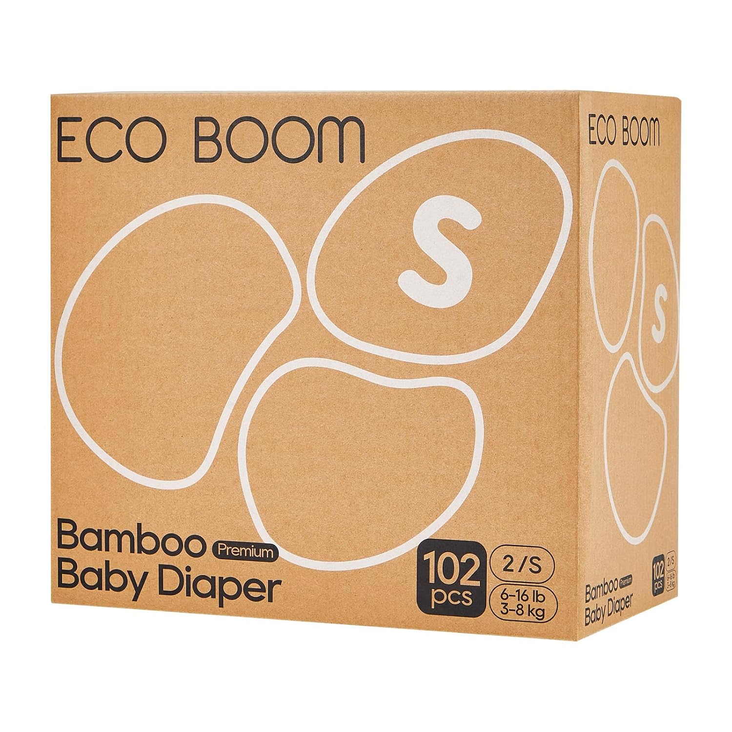 Ultra-Soft Bamboo Diapers, Size 2, 6-16lb, 102 Count