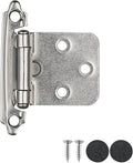 1/2 Inch Overlay Cabinet Door Hinges Satin Nickel - 60 Pack