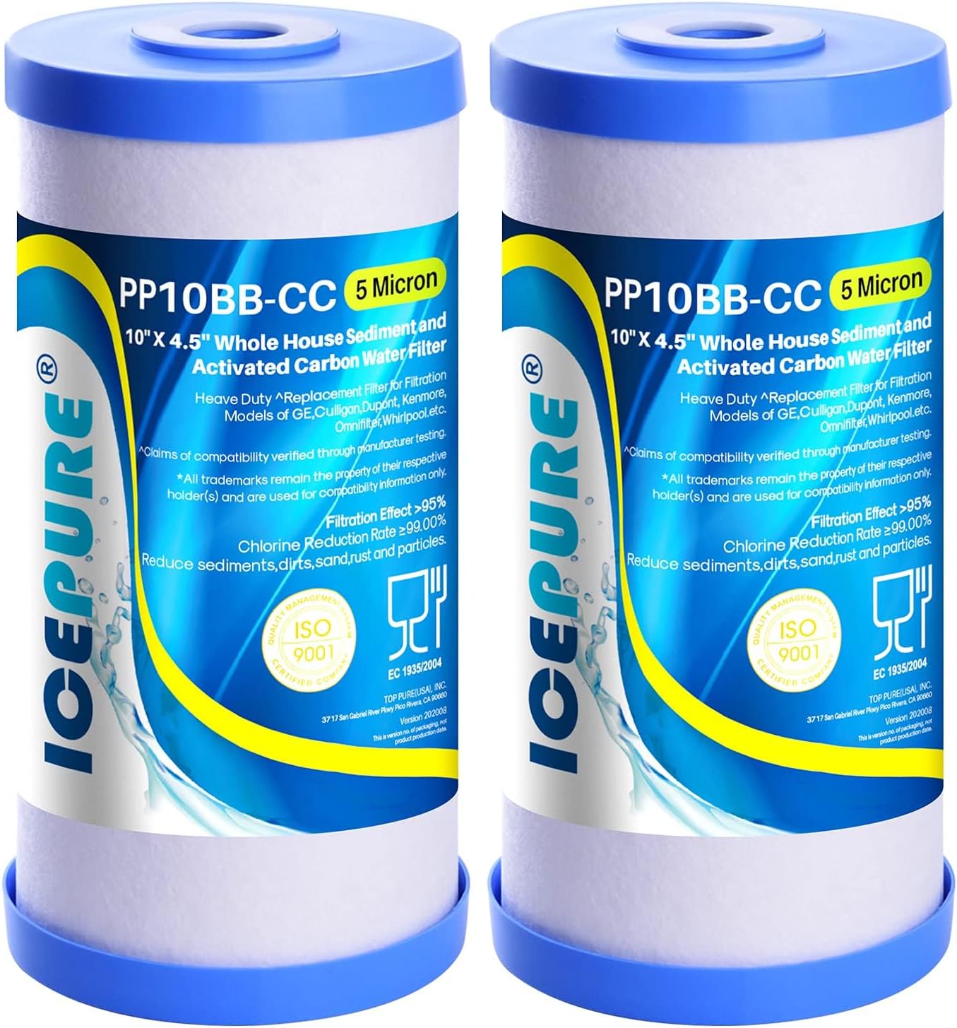 ICEPURE 10in x 4.5in Whole House Water Filter for Clean Water