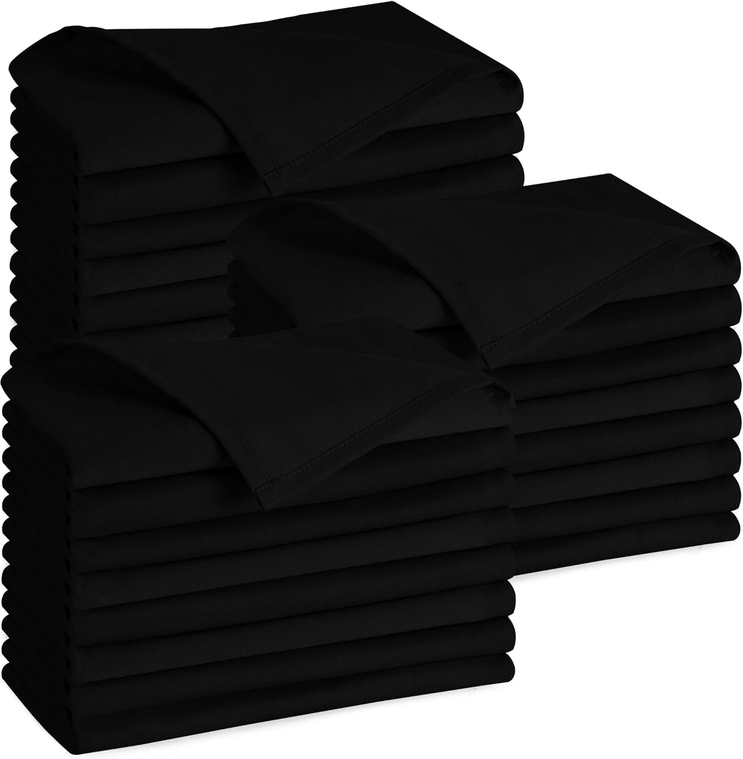 Utopia Kitchen Black Cloth Napkins - 288 Pack, 18x18 Inch