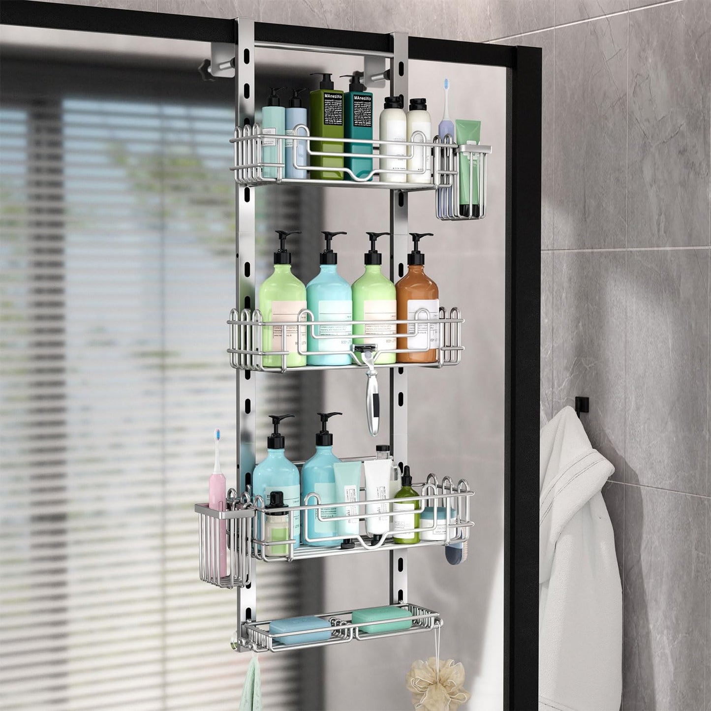 HapiRm Hanging Shower Caddy Organizer with Adjustable Design