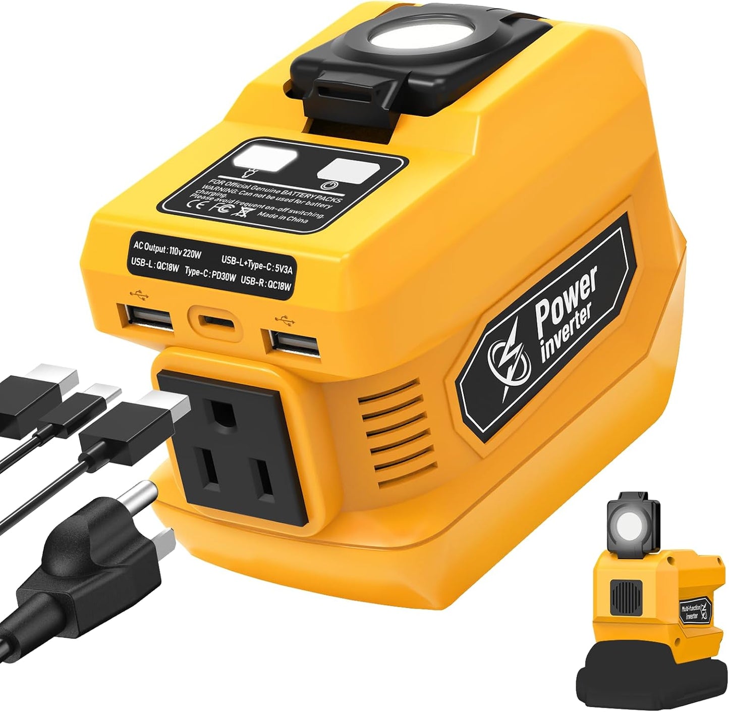 Dewalt 20V Battery Powered Inverter: Portable Power w/ USB & AC Outlets