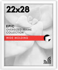 22x28 Poster Frame with Polished Plexiglass - White Wide Molding