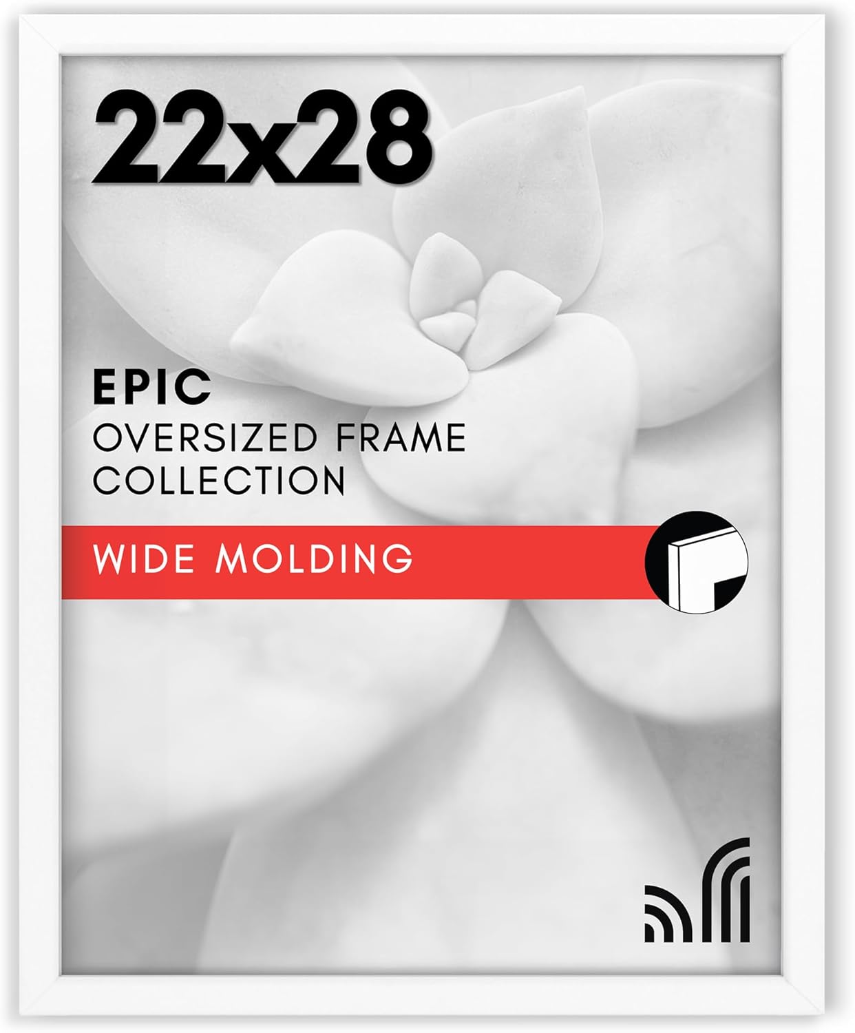 22x28 White Picture Frame with Polished Plexiglass for Art