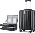 26 Inch Large Checked Luggage with Front Opening - Smooth Spinner