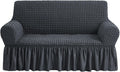 Loveseat Slipcover Dark Grey - High Stretch Durable Love Seat Cover