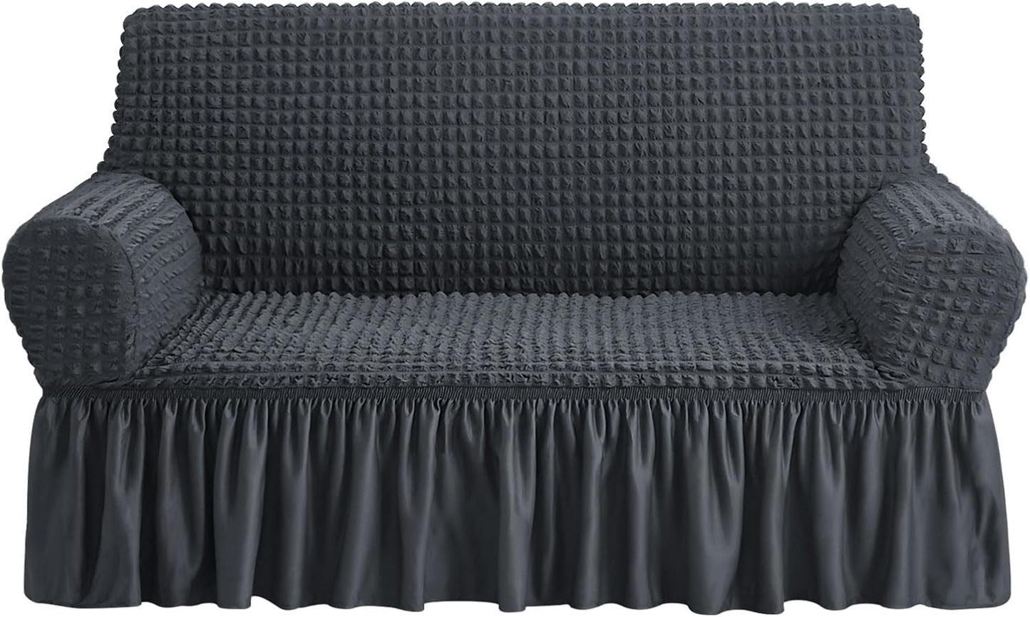 NICEEC Loveseat Slipcover Dark Grey for Stylish Home Protection