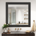 Matte Black Bathroom Mirror 32x32 in Rectangle Vanity - Simple Classic
