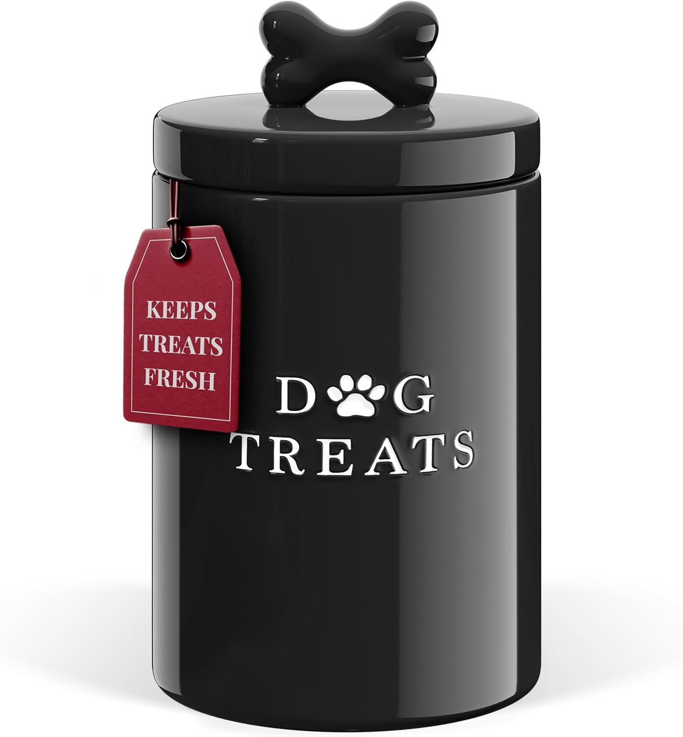 Large Dog Treat Container Airtight Rustic Ceramic Storage Jar