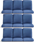 9-Piece Outdoor Patio Cushion Set Blue - 22x24x4 in Seat Comfort