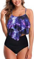 Womens Tankini Swimsuits Ruffled Tank Top Tummy Control Floral Women's
