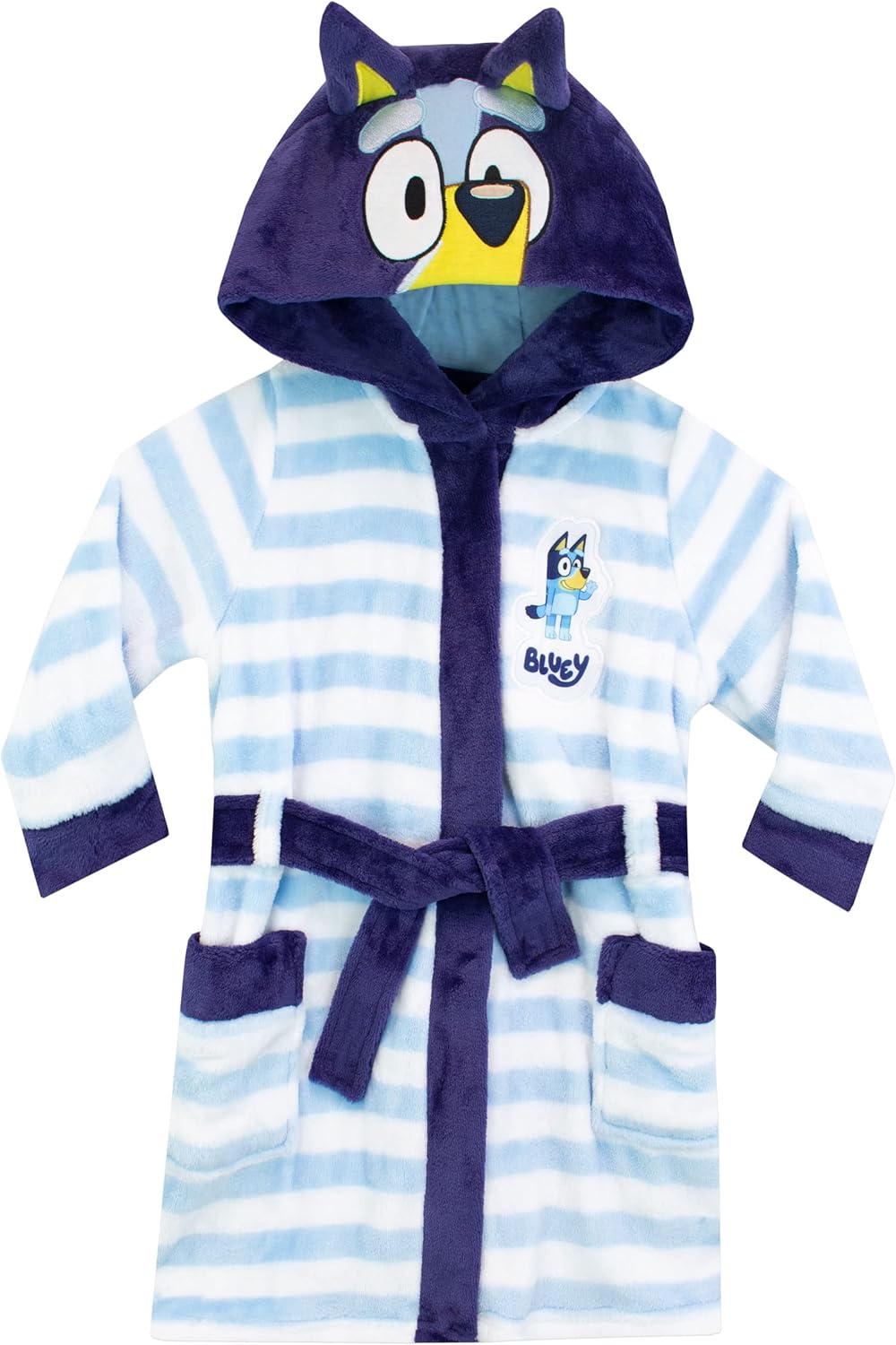 Bluey Boys Hooded Bathrobe - 3D Ears, Sizes 2T-8
