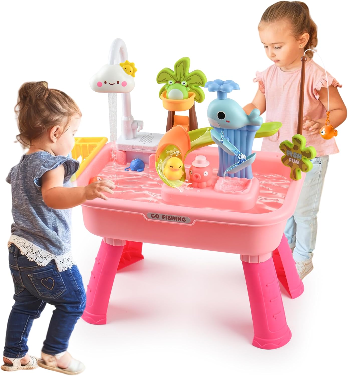 2026 Upgraded Toddler Sand Water Table Toy with Electric Pump