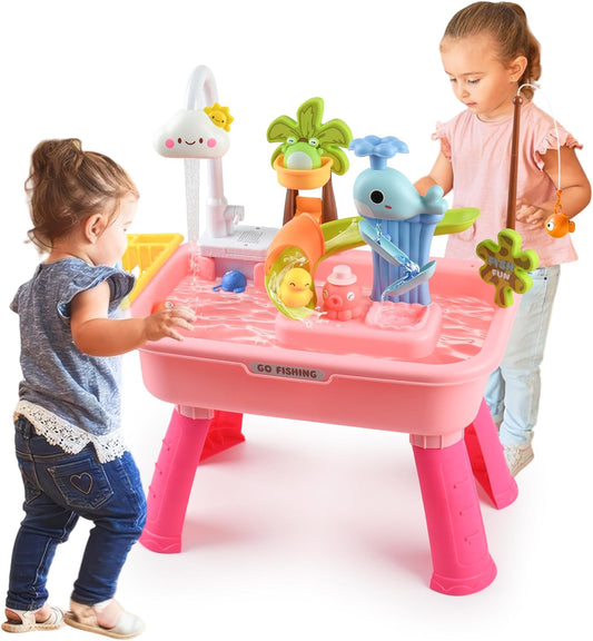 2026 Upgraded Toddler Sand Water Table Toy with Electric Pump