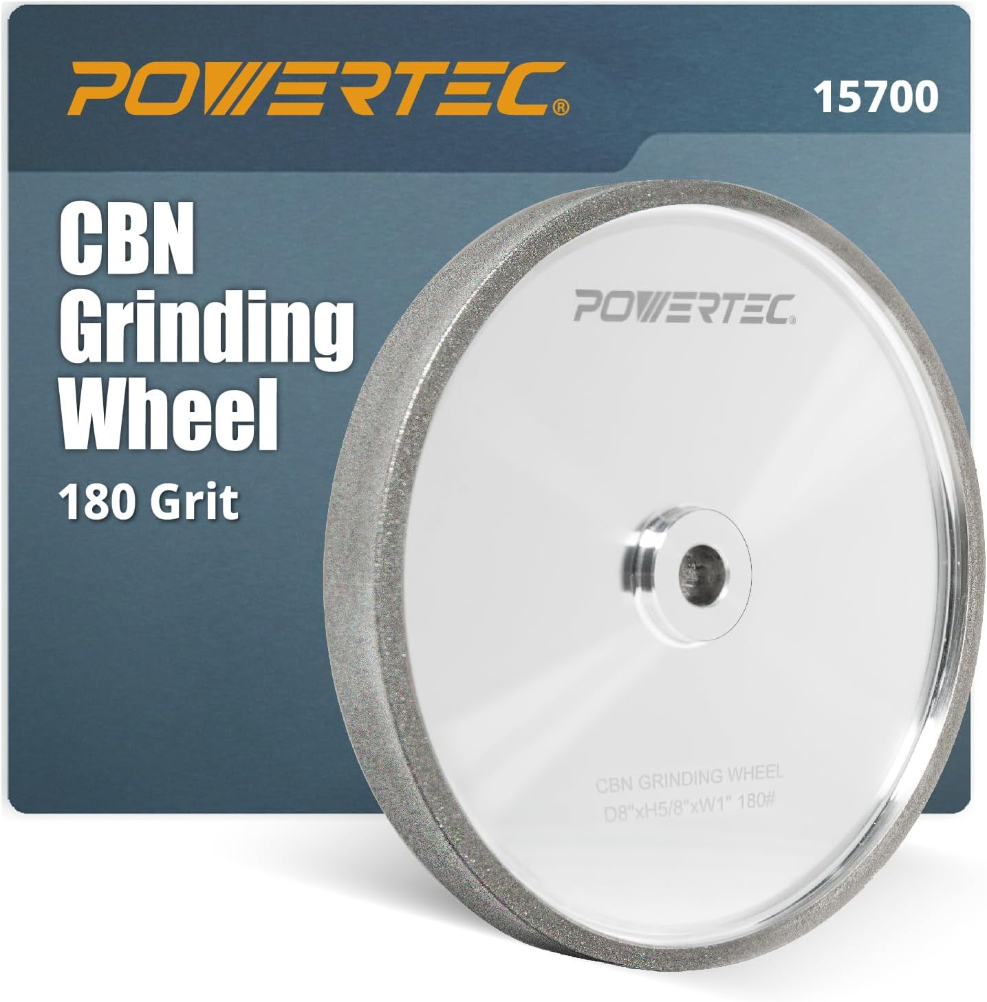 POWERTEC CBN Grinding Wheel 8 Inch for HSS Tools & Chisels