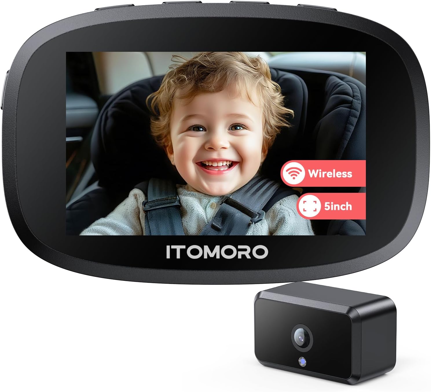 Itomoro Wireless Baby Car Camera with 5in HD Display for Safety