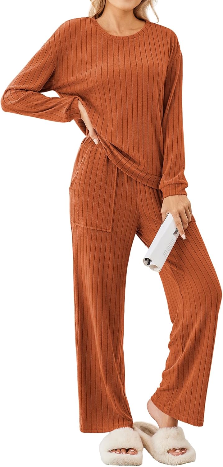 Ekouaer Womens Pajama Sets Soft Sleepwear with Patch Pockets