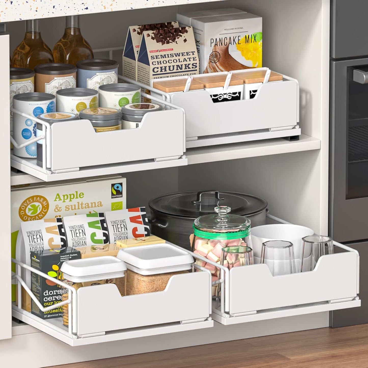 ZOINLIY Pull Out Cabinet Organizer for Kitchen and Bathroom