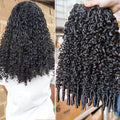 Burmese Curly Clip in Hair Extensions Jet Black 24in - Spirally Curly