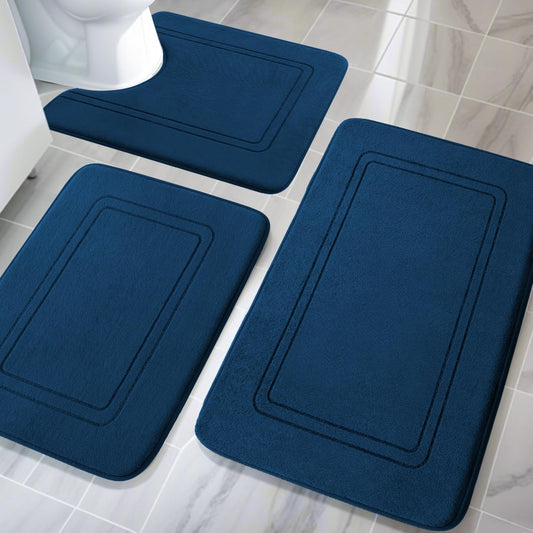 YIHOUSE Memory Foam Bath Mat Set - Soft Non Slip Mats for Comfort