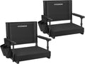 Stadium Seats with Back Support and Cushion, 2 Pack - Portable