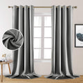 HOMEIDEAS 2 Panels Silver Grey Faux Silk Blackout Curtains Review