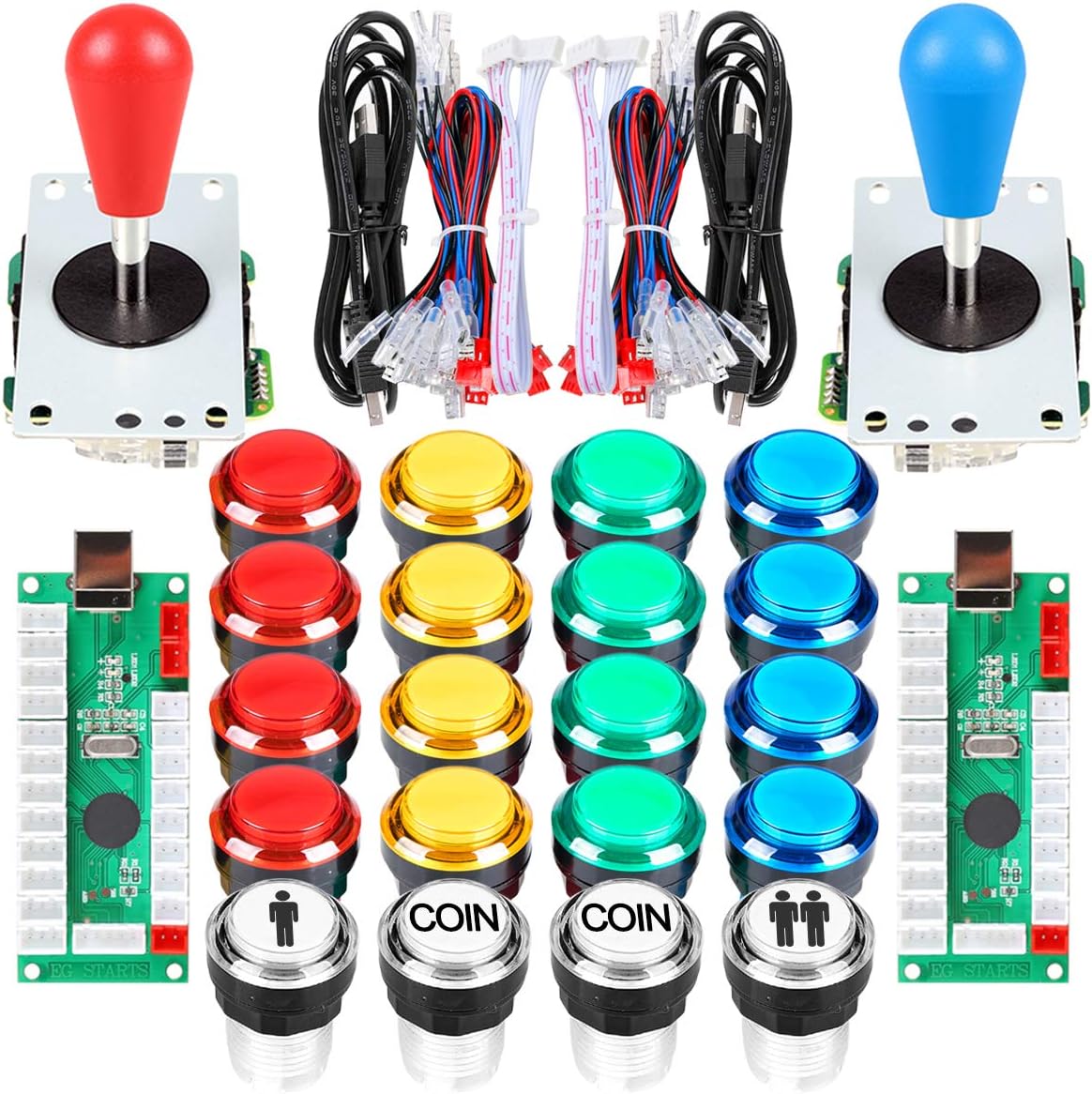 Arcade Kits 2 Player Classic DIY USB Encoder for Joystick Games
