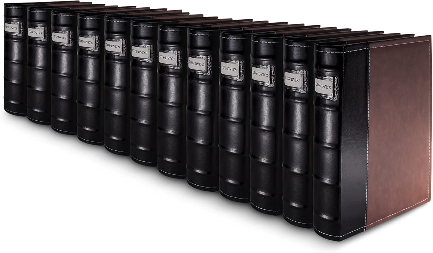 High Capacity DVD Storage Binder Set for 576 Discs - Brown