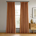 Velvet Thermal Blackout Curtain Panel 50W x 96L - Burnt Pumpkin