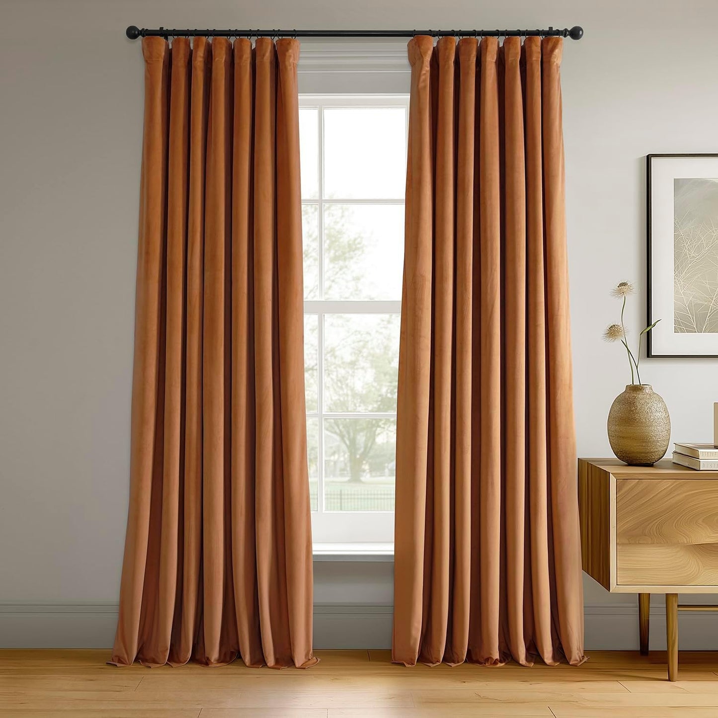 HPD Half Price Drapes Velvet Thermal Blackout Curtains 96 Inch