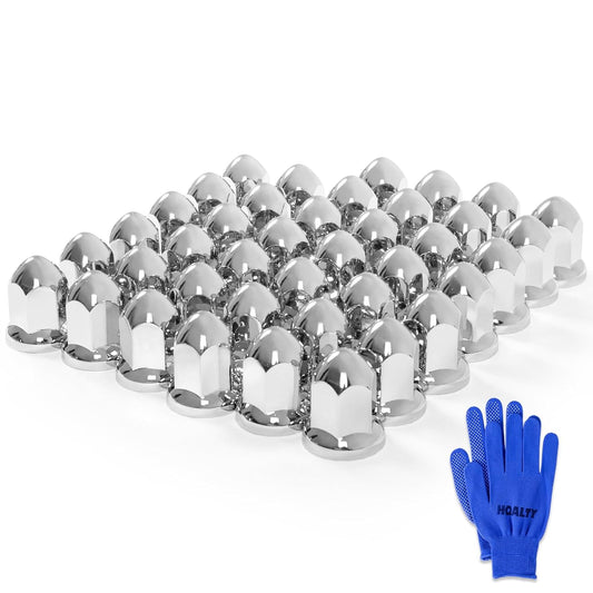 40Pcs 33mm Bullet Flanged Lug Nut Covers for Semi Trucks