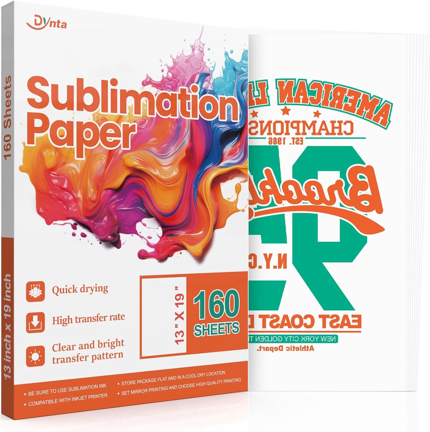 Dynta Sublimation Paper: 160 Sheets 13x19 for Vivid Prints