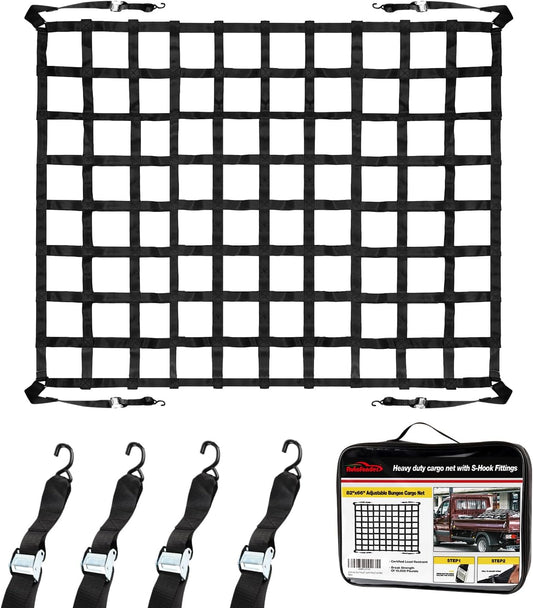 Heavy Duty Cargo Net for Pickup Truck Bed - 66x82 Inches