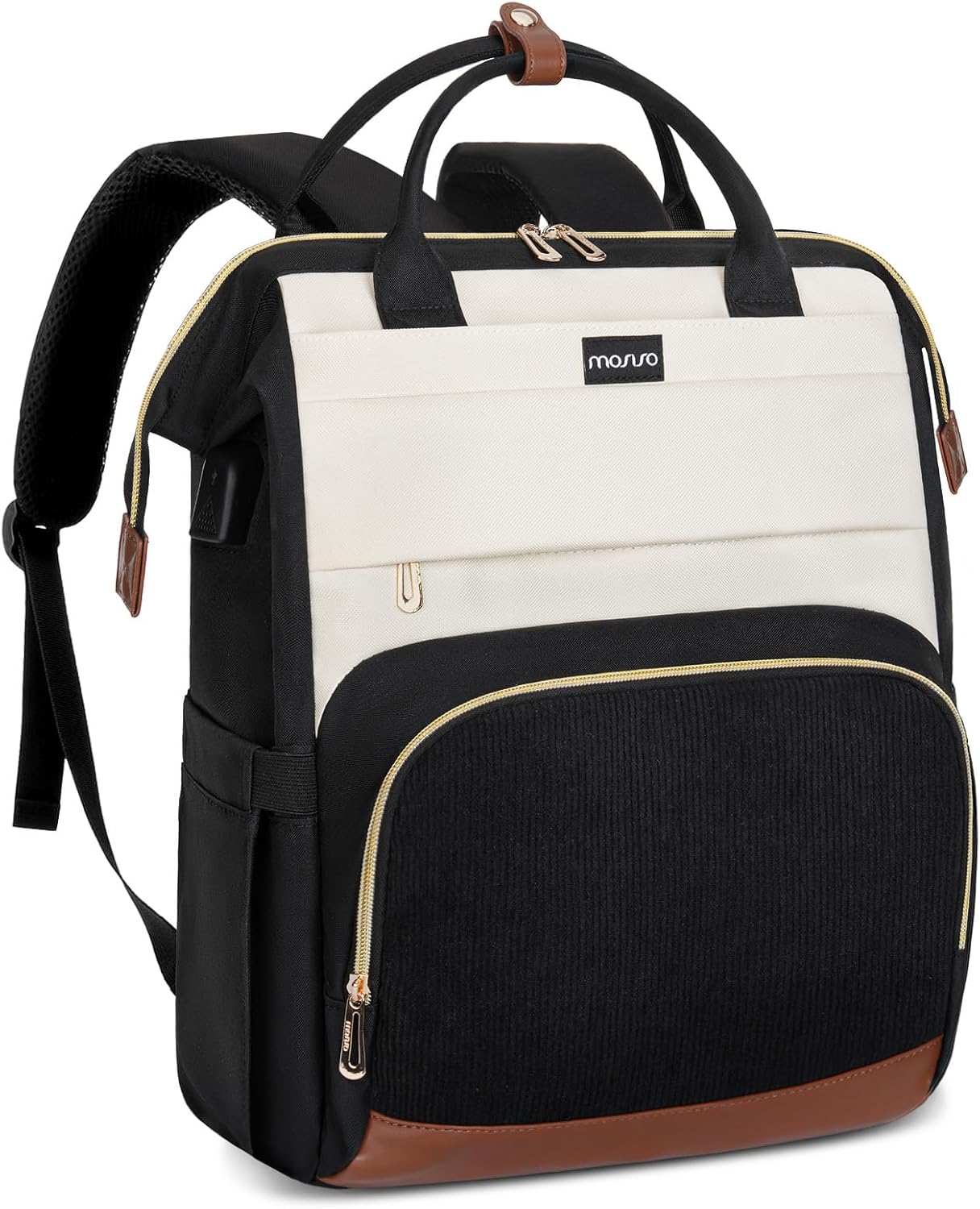 MOSISO Laptop Backpack for Women with USB Charging Port
