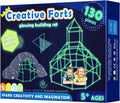 Tiny Land Glow Fort Building Kit for Kids - 130 Piece Glow-in-the-Dark