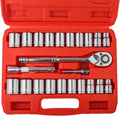 Egofine 1/2ft Drive Socket Set 23 Piece SAE & Metric - Durable Kit
