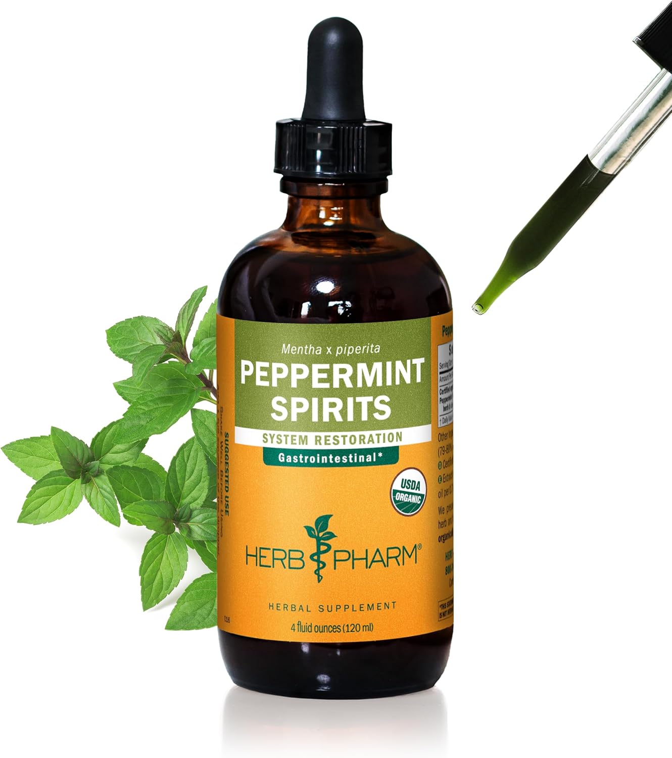 Herb Pharm Organic Peppermint Spirits for Digestive Support