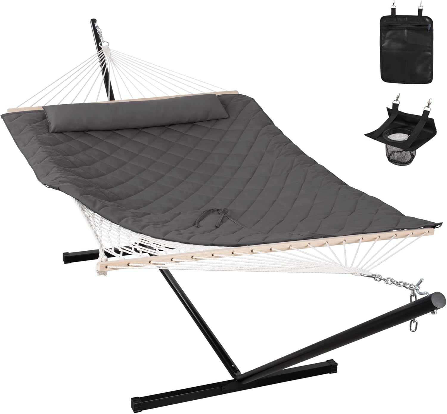 Comfortable 12FT Outdoor Hammock with Heavy Duty Stand and Pillow