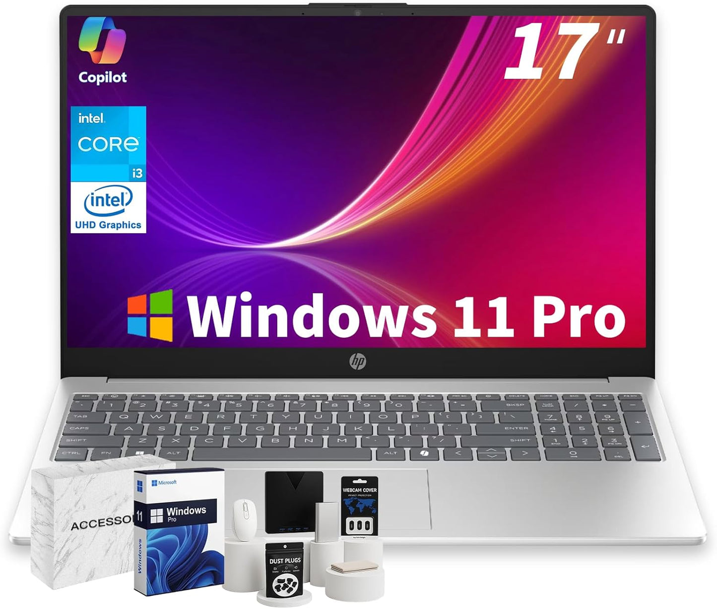 HP 2025 17.3 HD+ Laptop with Intel 8-Core N305 Processor