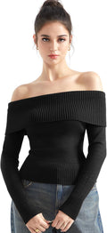 SUUKSESS Off Shoulder Ribbed Knit Sweater - Sleek Going Out Top