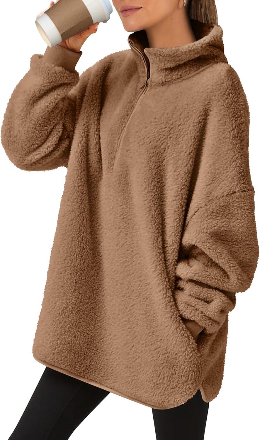 Cozy Women's Sherpa Fleece Zip Up Hoodies for Fall Fashion