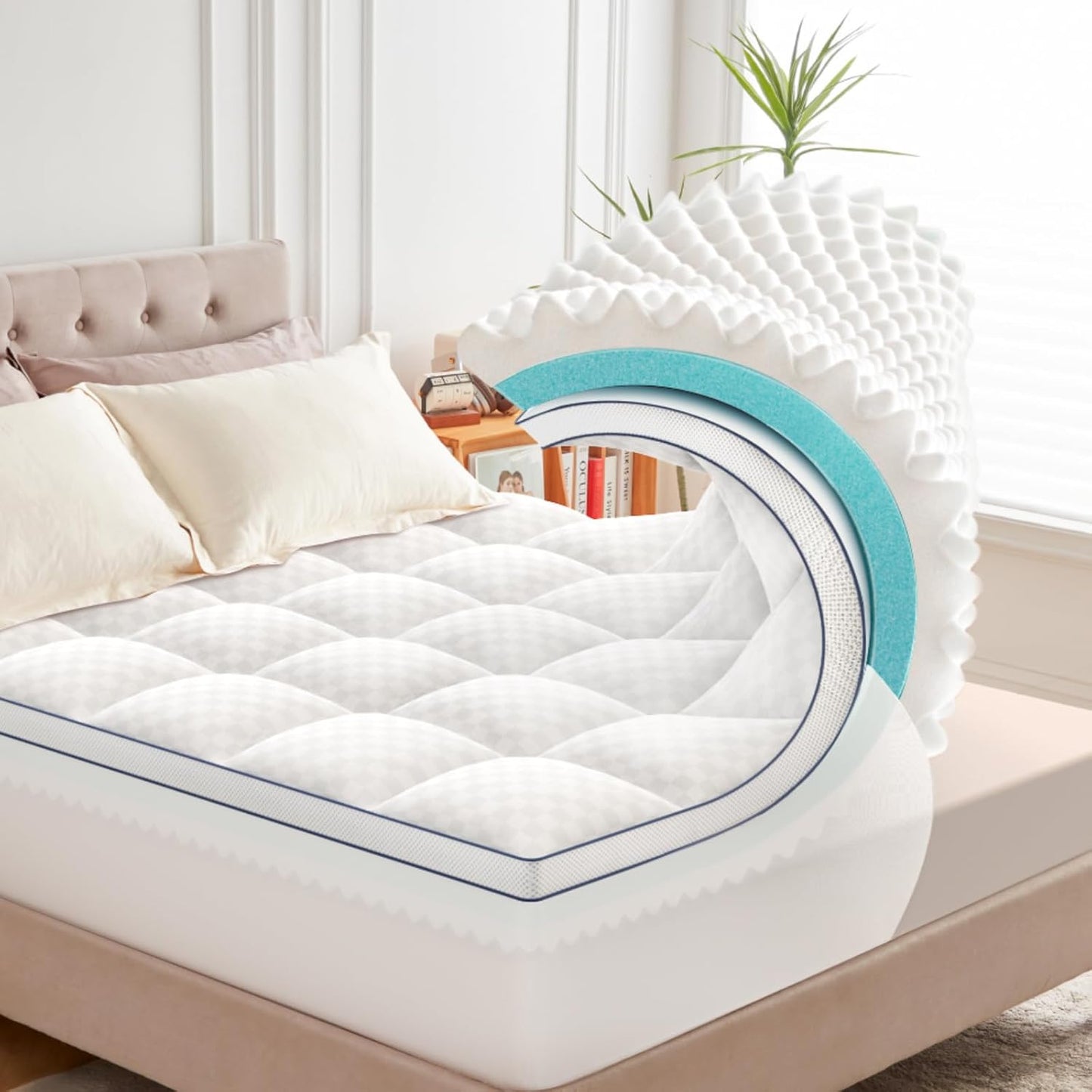 King Mattress Topper for Back Pain Relief and Comfort